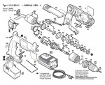 Bosch 0 601 934 658 Gsr 9,6 Ves-1 Cordless Screwdriver 9.6 V / Eu Spare Parts